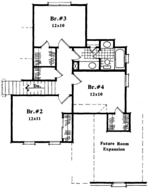Second Floor Plan for House Plan #113702