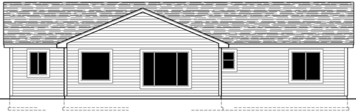 Rear Elevation for House Plan #800841