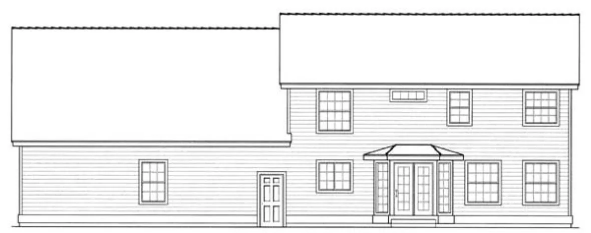 Rear Elevation for House Plan #801222