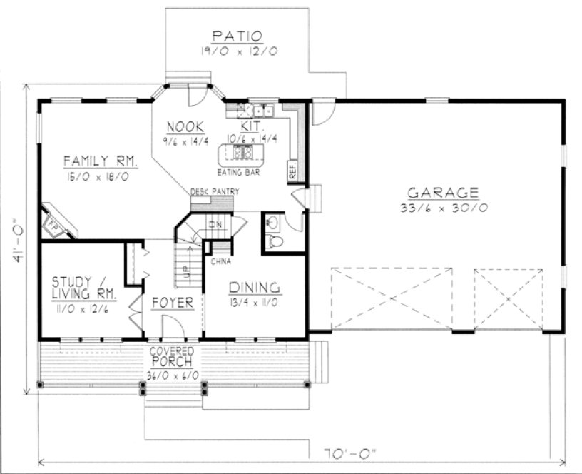 Main Floor Plan for House Plan #801222