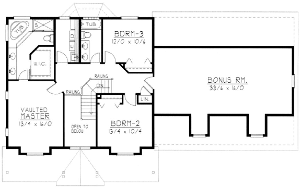 Second Floor Plan for House Plan #801222