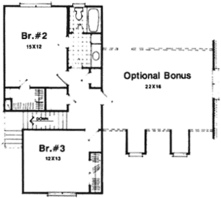 Second Floor Plan for House Plan #117522