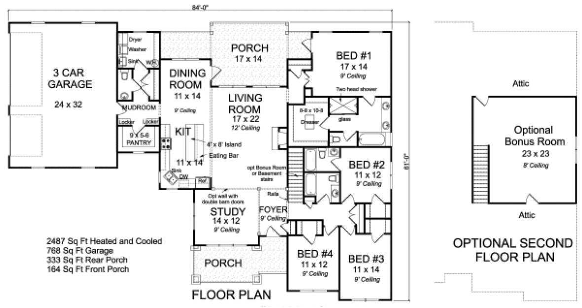 Main Floor Plan for House Plan #247842
