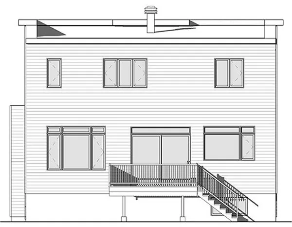 Rear Elevation for House Plan #144883
