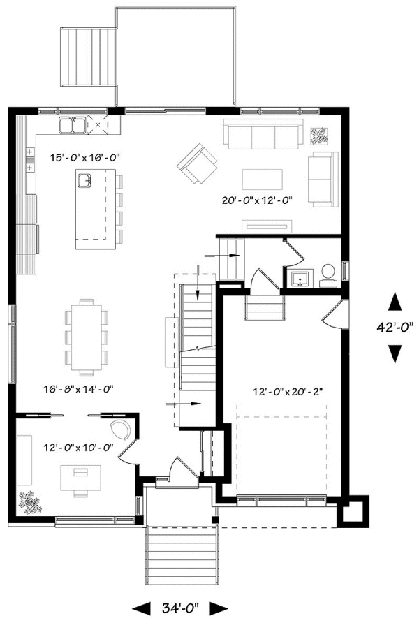 Main Floor Plan for House Plan #144883