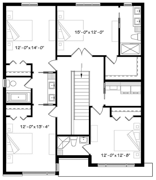 Second Floor Plan for House Plan #144883