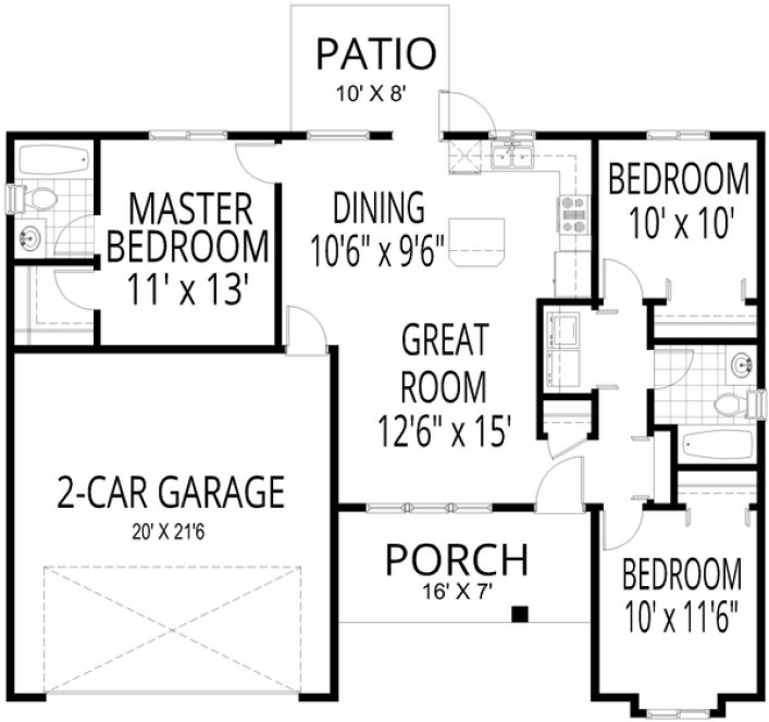Main Floor Plan for House Plan #809701