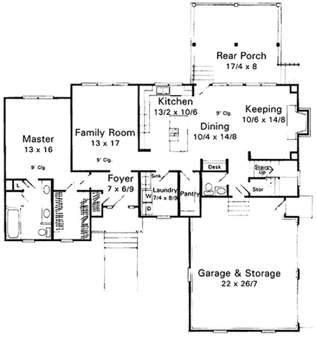 Main Floor Plan for House Plan #110852