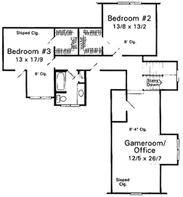 Second Floor Plan for House Plan #110852