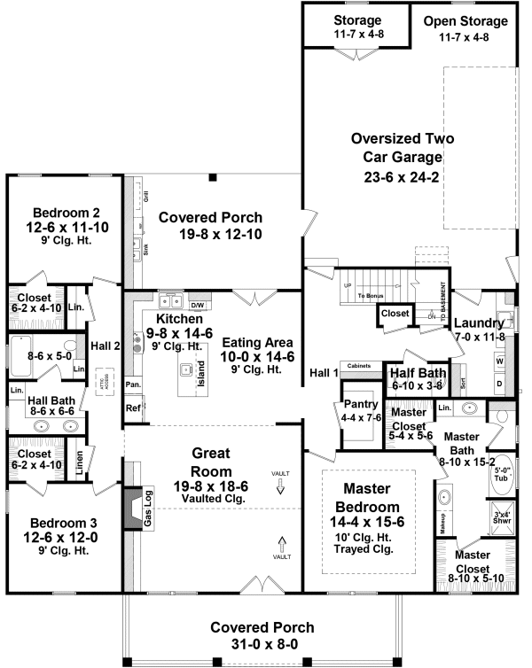 Main Floor Plan for House Plan #210512