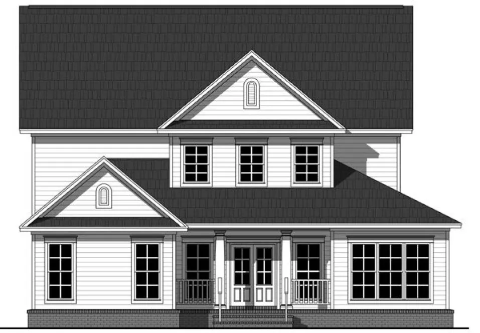 Rear Elevation for House Plan #210152