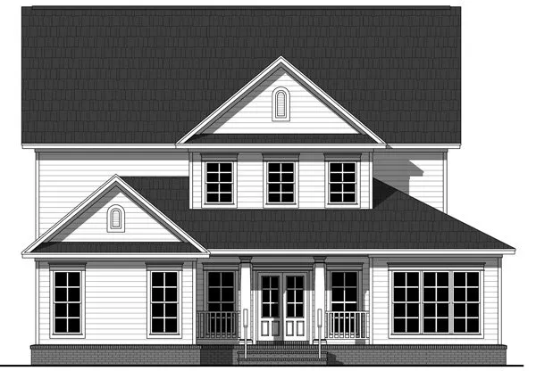 Rear Elevation for House Plan #210152