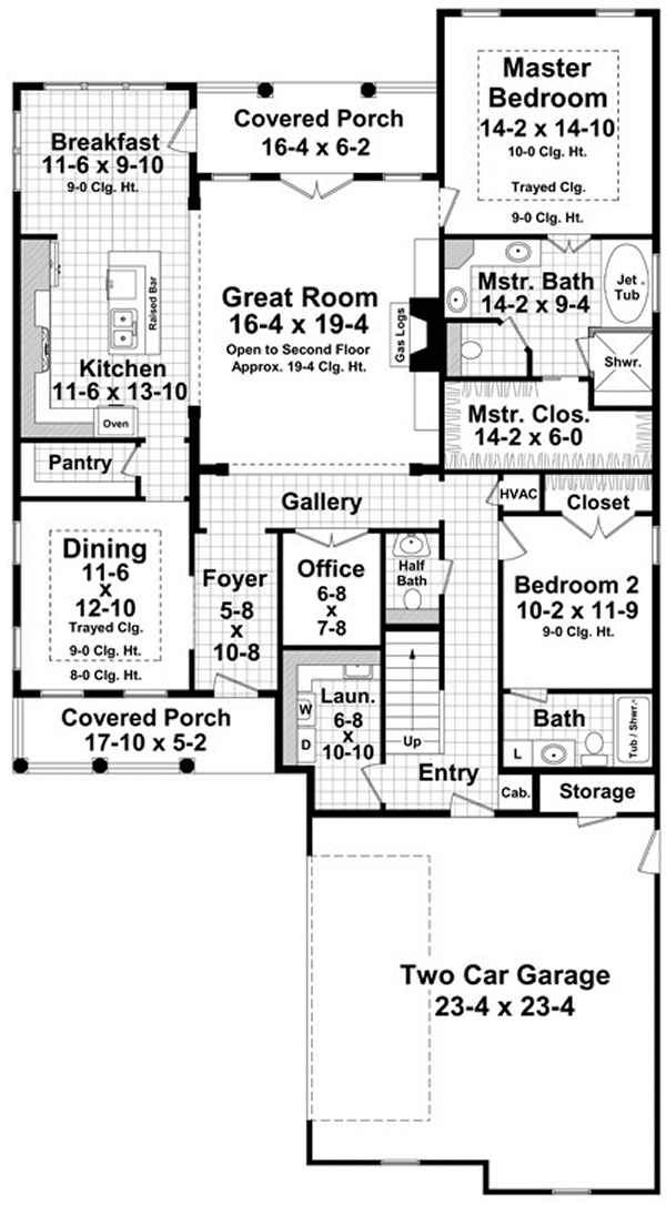 Main Floor Plan for House Plan #210152