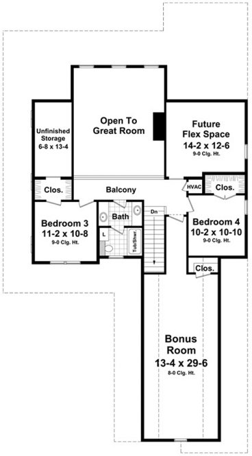Second Floor Plan for House Plan #210152