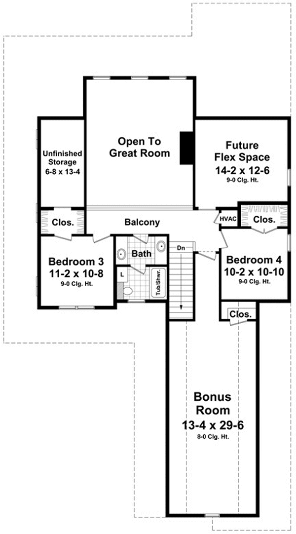 Second Floor Plan for House Plan #210152