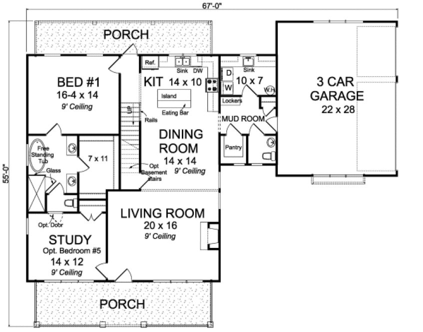 Main Floor Plan for House Plan #248042