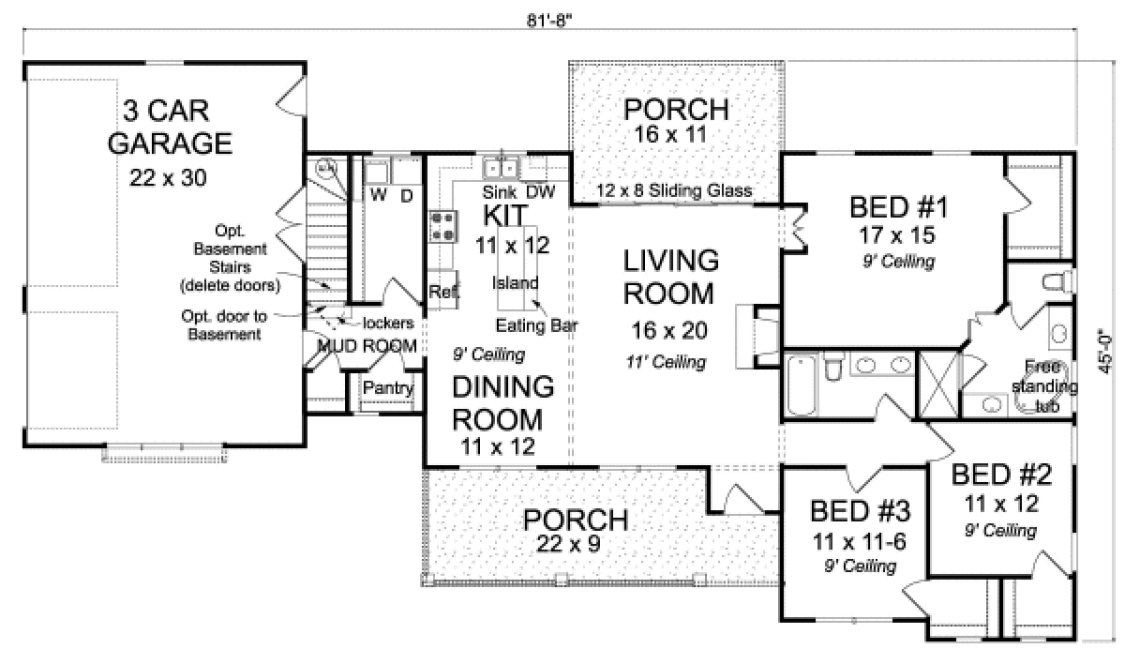 Main Floor Plan for House Plan #249361