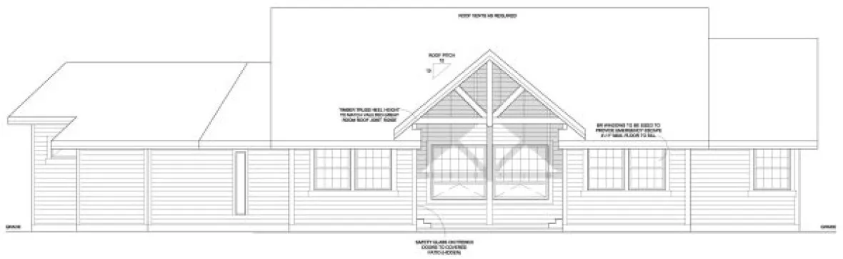 Rear Elevation for House Plan #108157