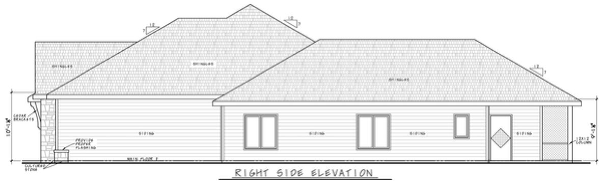 Right Elevation for House Plan #156932