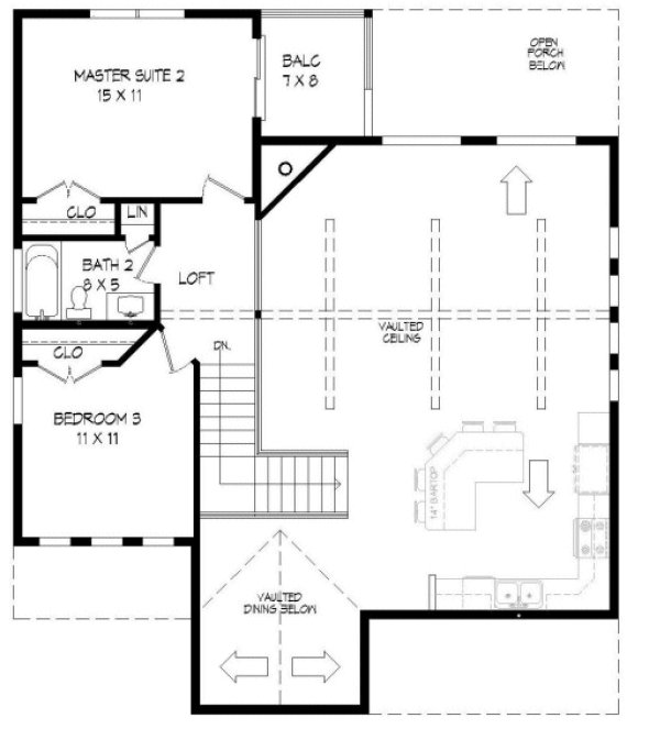 Second Floor Plan for House Plan #691481