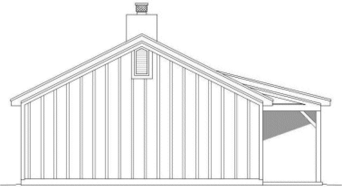 Left Elevation for House Plan #698841