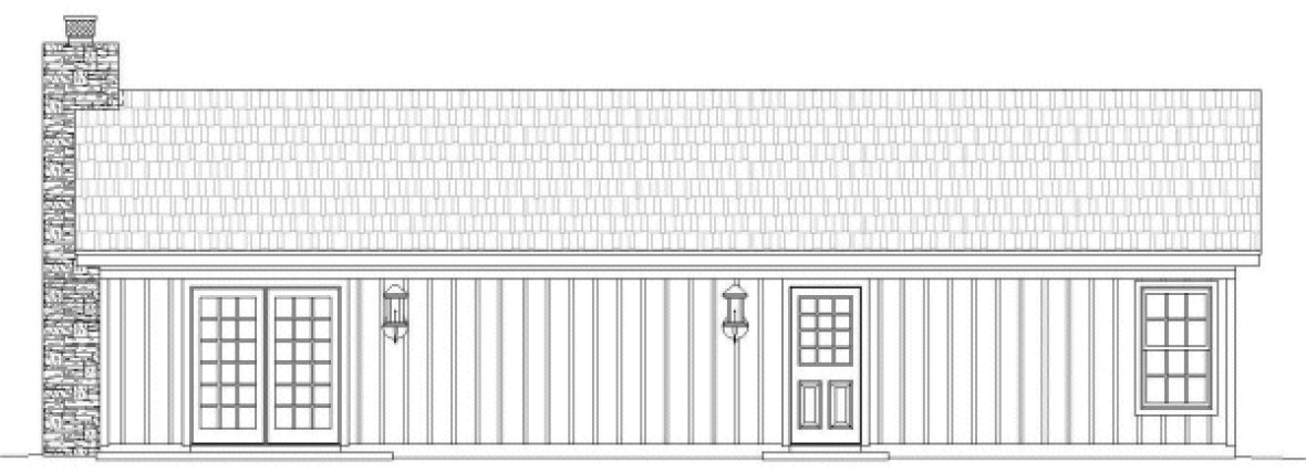Rear Elevation for House Plan #698841
