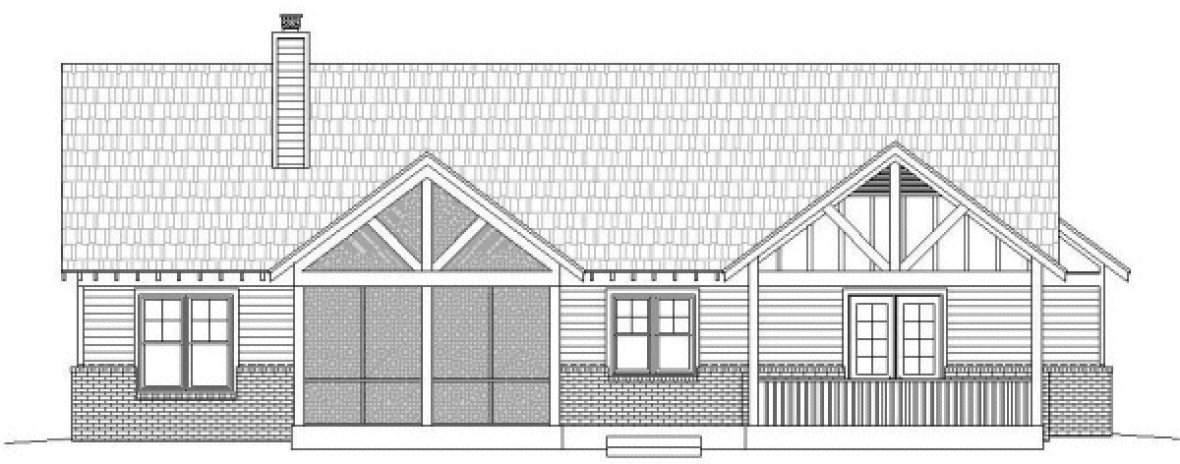Rear Elevation for House Plan #690662