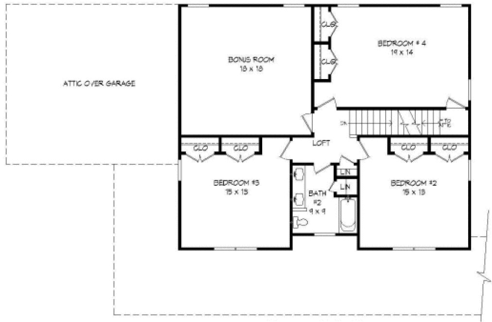 Second Floor Plan for House Plan #699272