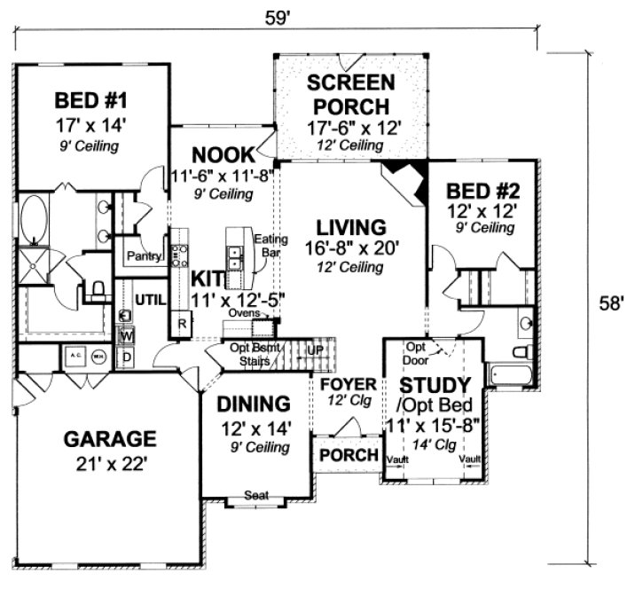 Main Floor Plan for House Plan #242814