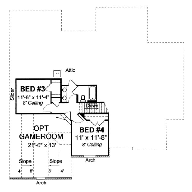 Second Floor Plan for House Plan #242814