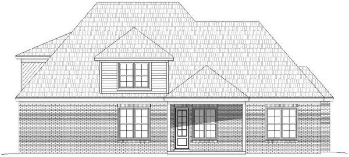 Rear Elevation for House Plan #693036