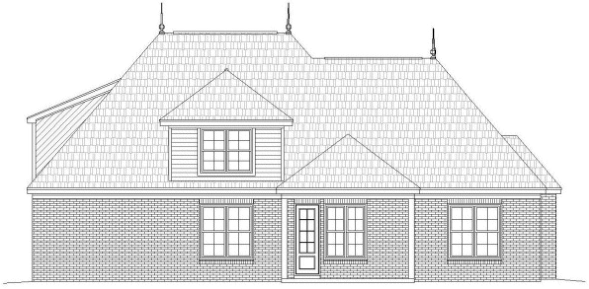 Rear Elevation for House Plan #693723