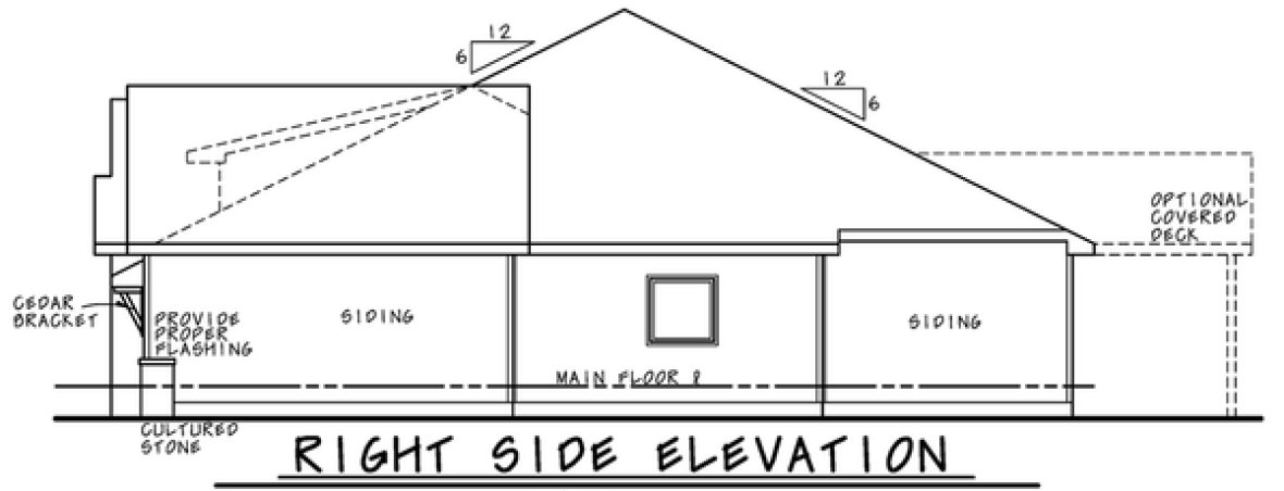 Right Elevation for House Plan #153162