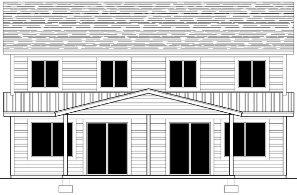 Rear Elevation for House Plan #802392