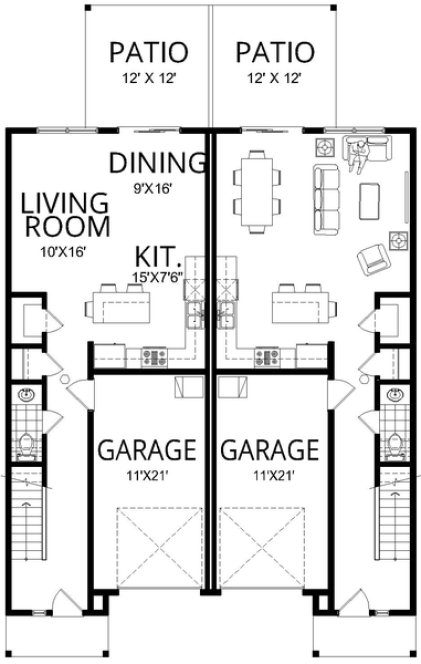 Main Floor Plan for House Plan #802392