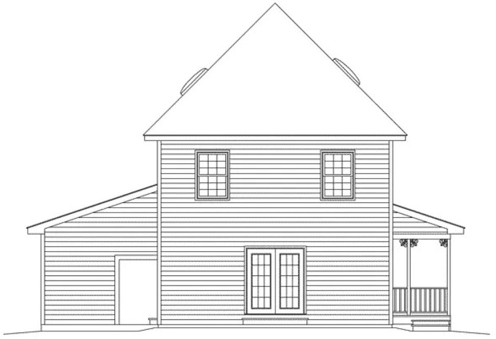 Rear Elevation for House Plan #638181