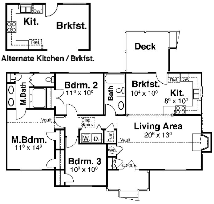 Main Floor Plan for House Plan #121021