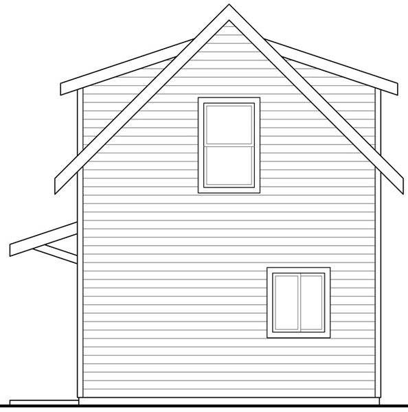 Rear Elevation for House Plan #342880