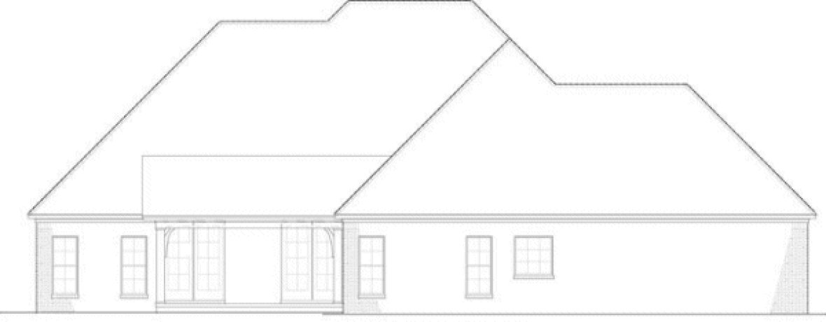 Rear Elevation for House Plan #312522