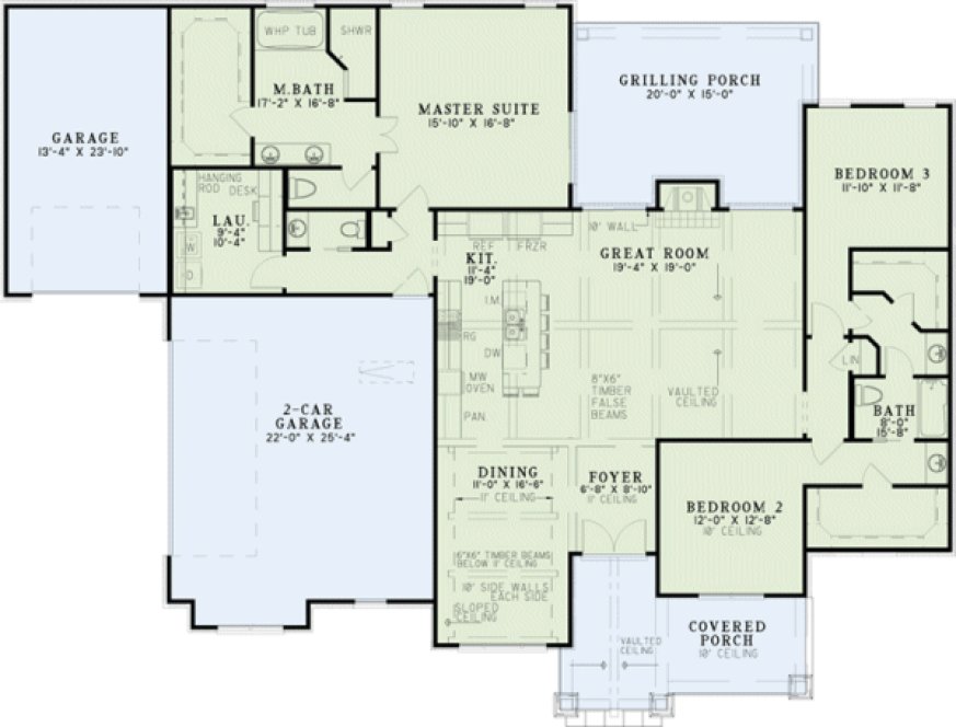 Main Floor Plan for House Plan #312522