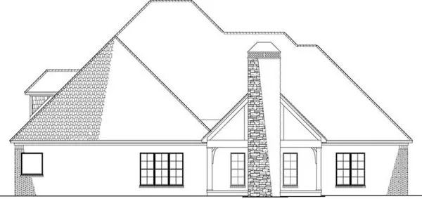 Rear Elevation for House Plan #316552