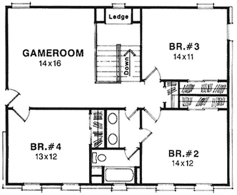 Second Floor Plan for House Plan #113162