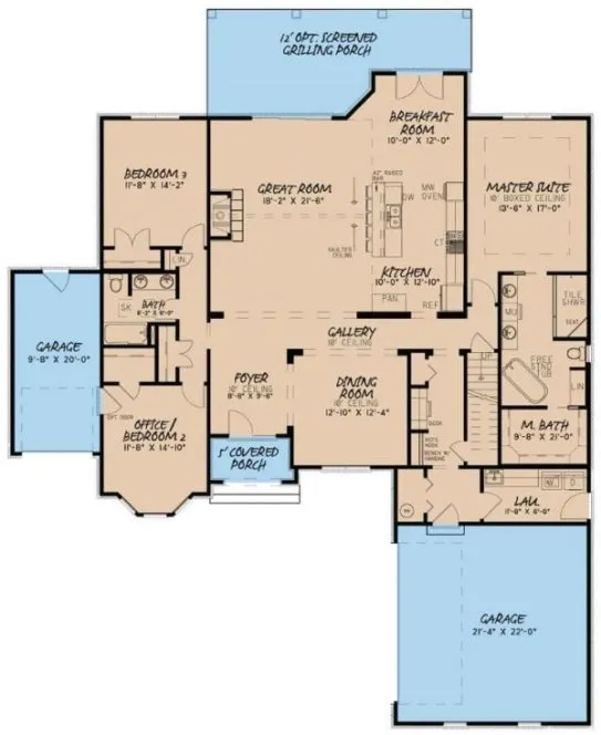 Main Floor Plan for House Plan #311832