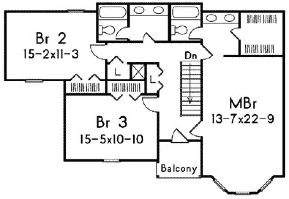 Second Floor Plan for House Plan #632622
