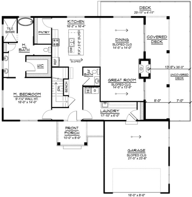 Main Floor Plan for House Plan #750861