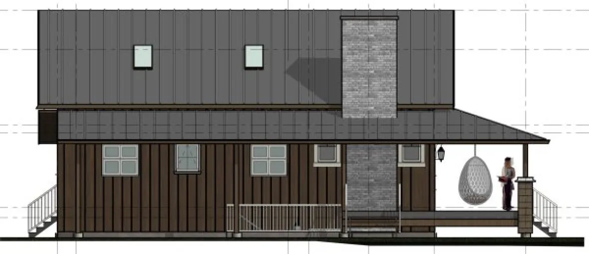 Left Elevation for House Plan #761122