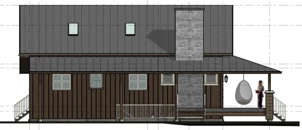 Left Elevation for House Plan #761122