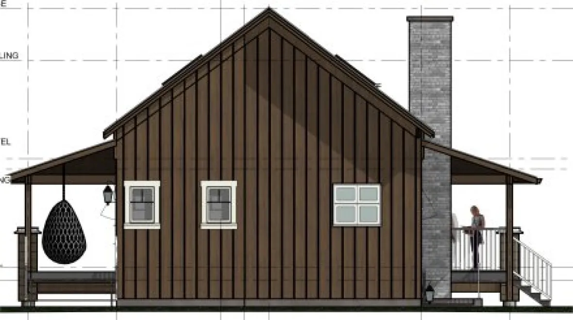 Rear Elevation for House Plan #761122