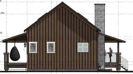 Rear Elevation for House Plan #761122