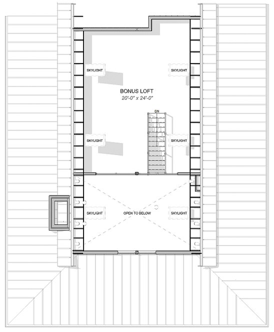 Attic Plan for House Plan #761122